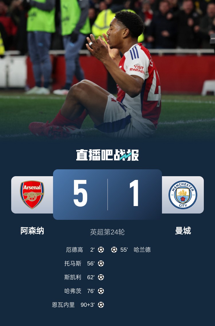  硬氣槍手無畏強敵！阿森納本賽季5-1碾壓曼城，3-0完勝皇馬